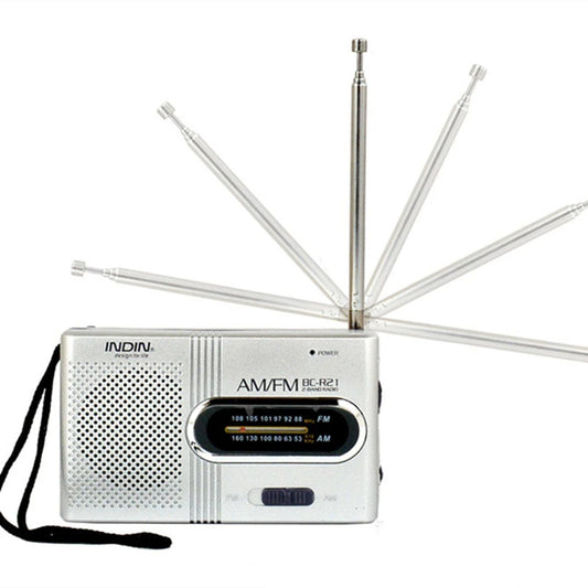 Radio portable AM/FM de poche à piles AA, antenne télescopique