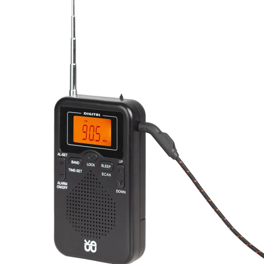 Radio de poche FM/AM écran digital W-206 noire, compacte 105 mm
