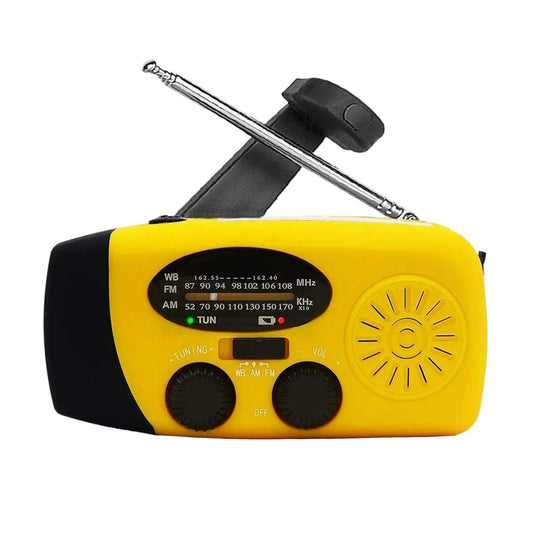 Radio de survie à manivelle FM/AM/WB rechargeable, lampe LED USB