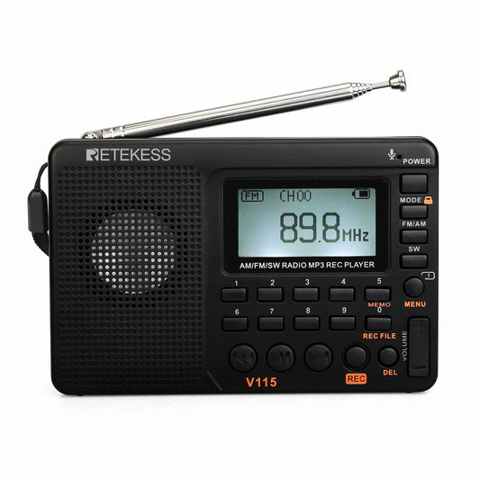 Radio portable FM AM SW avec enregistrement TF 32 Go Retekess V115