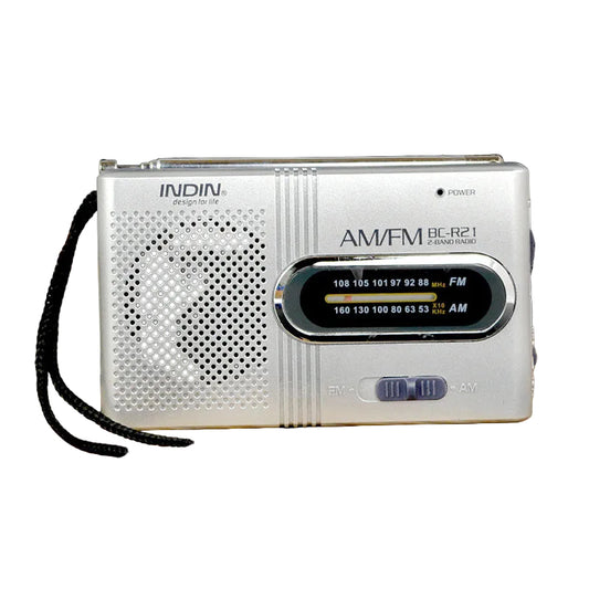 Radio AM/FM de poche INDIVIN BC-R21, antenne télescopique mono