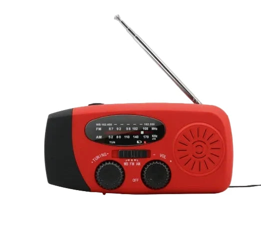 Radio de survie à manivelle FM/AM/WB rechargeable, lampe LED USB