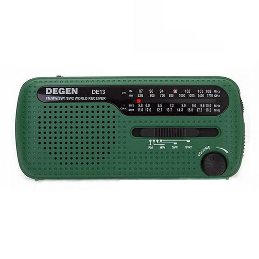Radio d’urgence DEGEN DE13 dynamo solaire FM/AM/SW avec sirène